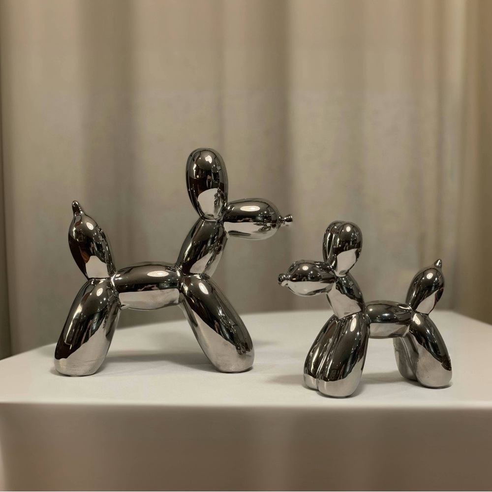 Silver Balloon Dog Sculptures